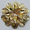 Iron Cabochons With Crystal Beads. Fashion jewelry findings. Lead-free. Flower 58mm Sold by Bag