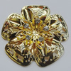 Iron Cabochons With Crystal Beads. Fashion jewelry findings. Lead-free. Flower 47mm Sold by Bag