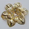 Iron Cabochons With Crystal Beads. Fashion jewelry findings. Lead-free. Flower 55mm Sold by Bag