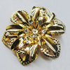 Iron Cabochons With Crystal Beads. Fashion jewelry findings. Lead-free. Flower 55mm Sold by Bag