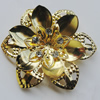 Iron Cabochons With Crystal Beads. Fashion jewelry findings. Lead-free. Flower 55mm Sold by Bag