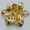 Iron Cabochons With Crystal Beads. Fashion jewelry findings. Lead-free. Flower 55mm Sold by Bag