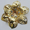 Iron Cabochons With Crystal Beads. Fashion jewelry findings. Lead-free. Flower 54mm Sold by Bag