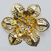 Iron Cabochons With Crystal Beads. Fashion jewelry findings. Lead-free. Flower 54mm Sold by Bag