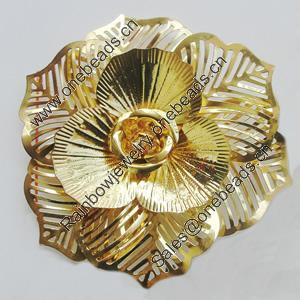 Iron Cabochons. Fashion Jewelry Findings. Lead-free. Flower 68mm. Sold by Bag