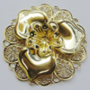 Iron Cabochons. Fashion Jewelry Findings. Lead-free. Flower 48mm. Sold by Bag