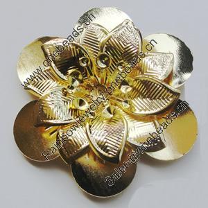 Iron Cabochons. Fashion Jewelry Findings. Lead-free. Flower 48mm. Sold by Bag