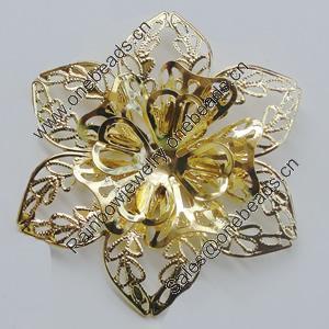 Iron Cabochons. Fashion Jewelry Findings. Lead-free. Flower 55mm. Sold by Bag