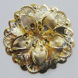 Iron Cabochons. Fashion Jewelry Findings. Lead-free. Flower 47mm. Sold by Bag