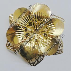 Iron Cabochons. Fashion Jewelry Findings. Lead-free. Flower 55mm. Sold by Bag
