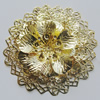 Iron Cabochons. Fashion Jewelry Findings. Lead-free. Flower 65mm. Sold by Bag