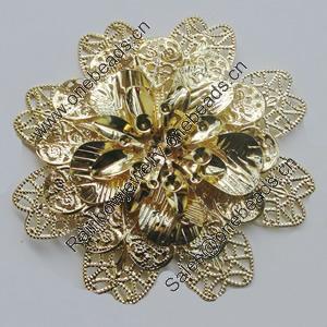 Iron Cabochons. Fashion Jewelry Findings. Lead-free. Flower 65mm. Sold by Bag