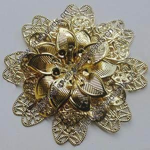 Iron Cabochons. Fashion Jewelry Findings. Lead-free. Flower 65mm. Sold by Bag