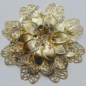 Iron Cabochons. Fashion Jewelry Findings. Lead-free. Flower 65mm. Sold by Bag