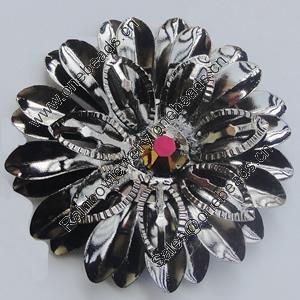 Iron Cabochons With Crystal Beads. Fashion Jewelry Findings. Lead-free. Flower 36mm. Sold by Bag