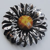 Iron Cabochons With Resin Beads. Fashion Jewelry Findings. Lead-free. Flower 36mm. Sold by Bag