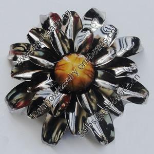 Iron Cabochons With Resin Beads. Fashion Jewelry Findings. Lead-free. Flower 46mm. Sold by Bag