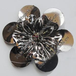 Iron Cabochons With Crystal Beads. Fashion Jewelry Findings. Lead-free. Flower 50mm. Sold by Bag