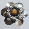 Iron Cabochons With Resin Beads. Fashion Jewelry Findings. Lead-free. Flower 48mm. Sold by Bag