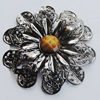 Iron Cabochons With Resin Beads. Fashion Jewelry Findings. Lead-free. Flower 59mm. Sold by Bag