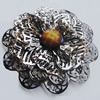 Iron Cabochons With Resin Beads. Fashion Jewelry Findings. Lead-free. Flower 59mm. Sold by Bag