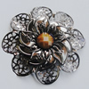 Iron Cabochons With Resin Beads. Fashion Jewelry Findings. Lead-free. Flower 60mm. Sold by Bag