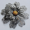 Iron Cabochons With Resin Beads. Fashion Jewelry Findings. Lead-free. Flower 64mm. Sold by Bag