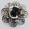 Iron Cabochons With Resin Beads. Fashion Jewelry Findings. Lead-free. Flower 60mm. Sold by Bag