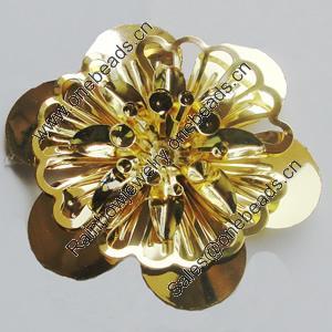 Iron Cabochons. Fashion Jewelry Findings. Lead-free. Flower 50mm. Sold by Bag