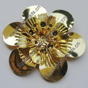 Iron Cabochons. Fashion Jewelry Findings. Lead-free. Flower 50mm. Sold by Bag