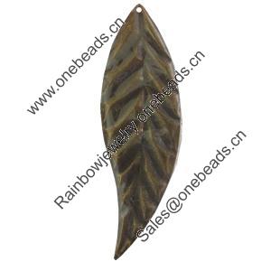 Iron Pendant. Fashion Jewelry Findings. Lead-free. Leaf 18x60mm Sold by Bag
