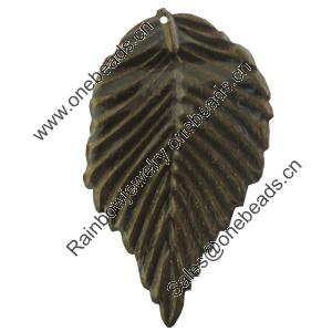 Iron Pendant. Fashion Jewelry Findings. Lead-free. Leaf 32x54mm Sold by Bag