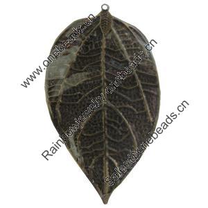 Iron Pendant. Fashion Jewelry Findings. Lead-free. Leaf 43x75mm Sold by Bag
