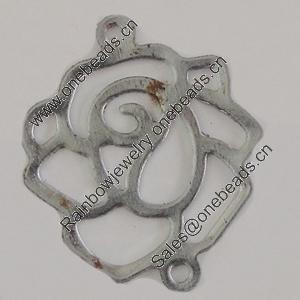 Iron Connector. Fashion Jewelry Findings. Lead-free. Flower 13x15mm. Sold by Bag