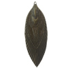 Iron Pendant. Fashion Jewelry Findings. Lead-free. Leaf 27x76mm Sold by Bag