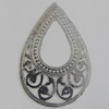 Iron Pendant. Fashion Jewelry Findings. Lead-free. Teardrop 51x77mm Sold by Bag