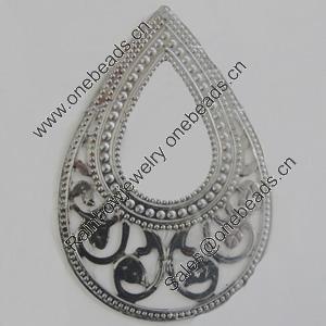Iron Pendant. Fashion Jewelry Findings. Lead-free. Teardrop 51x77mm Sold by Bag
