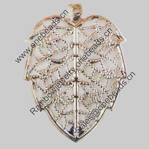 Iron Pendant. Fashion Jewelry Findings. Lead-free. Leaf 38x30mm Sold by Bag