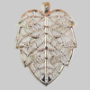 Iron Pendant. Fashion Jewelry Findings. Lead-free. Leaf 38x30mm Sold by Bag