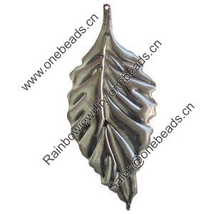 Iron Pendant. Fashion Jewelry Findings. Lead-free. Leaf 24x53mm Sold by Bag
