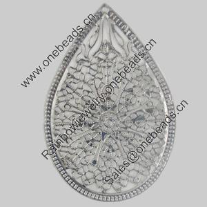 Iron Pendant. Fashion Jewelry Findings. Lead-free. Teardrop 45x68mm Sold by Bag