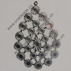 Iron Pendant. Fashion Jewelry Findings. Lead-free. Teardrop 55x80mm Sold by Bag