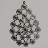 Iron Pendant. Fashion Jewelry Findings. Lead-free. Teardrop 55x80mm Sold by Bag