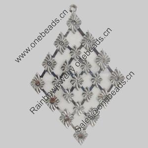 Iron Pendant. Fashion Jewelry Findings. Lead-free. Diamond 56x85mm Sold by Bag