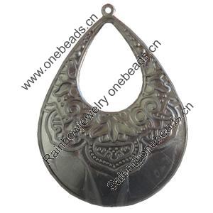 Iron Pendant. Fashion Jewelry Findings. Lead-free. Teardrop 51x37mm Sold by Bag