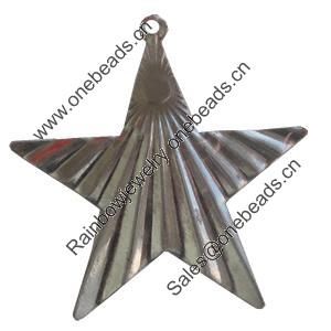 Iron Pendant. Fashion Jewelry Findings. Lead-free. Star 33x30mm Sold by Bag