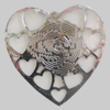 Iron Pendant. Fashion Jewelry Findings. Lead-free. Heart 31mm Sold by Bag