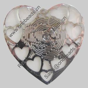 Iron Pendant. Fashion Jewelry Findings. Lead-free. Heart 31mm Sold by Bag