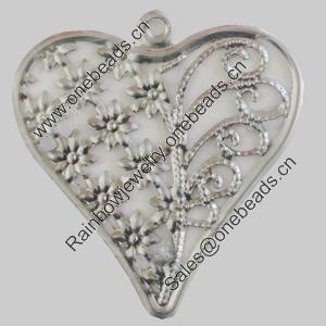 Iron Pendant. Fashion Jewelry Findings. Lead-free. Heart 35x37mm Sold by Bag