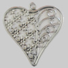 Iron Pendant. Fashion Jewelry Findings. Lead-free. Heart 35x37mm Sold by Bag
